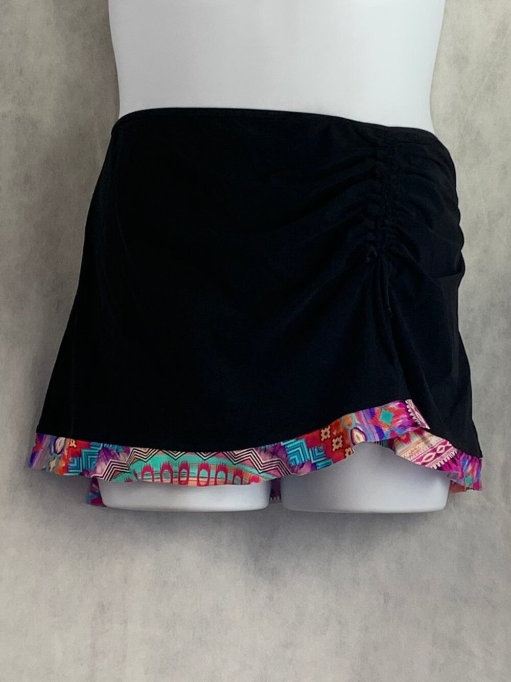 Profile by Gottex Women's Plus Size Printed-Hem Swim Skirt Bottom, Black, 22W